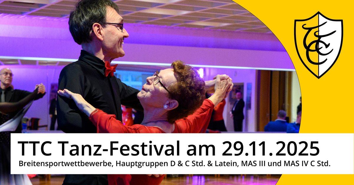 TANZTURNIER: kleines TTC TANZ-FESTIVAL 2025 AM 29.11.2025 (STARTZEITEN AKTUALISIERT) - Bild 1