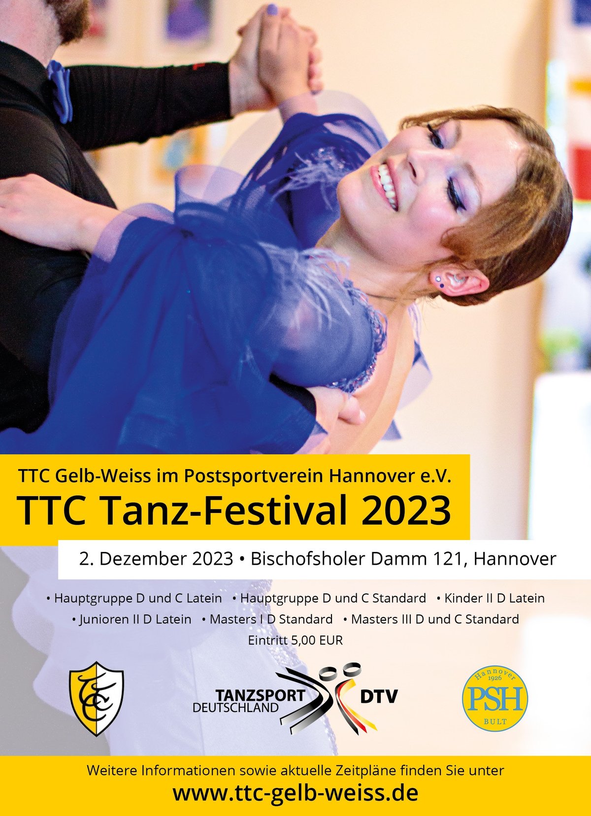 TANZTURNIER: kleines TTC TANZ-FESTIVAL 2023 AM 02.12.2023