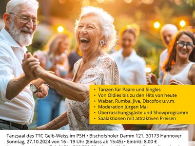 Tanzparty: Für Singles und Paare mit Jürgen Mai - AM 27.10.2024