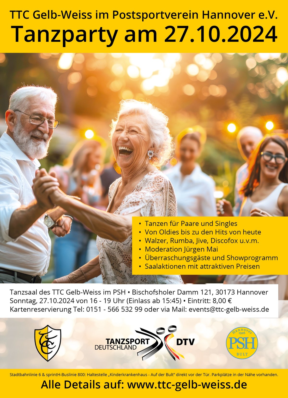 Tanzparty: Für Singles und Paare mit Jürgen Mai - AM 27.10.2024