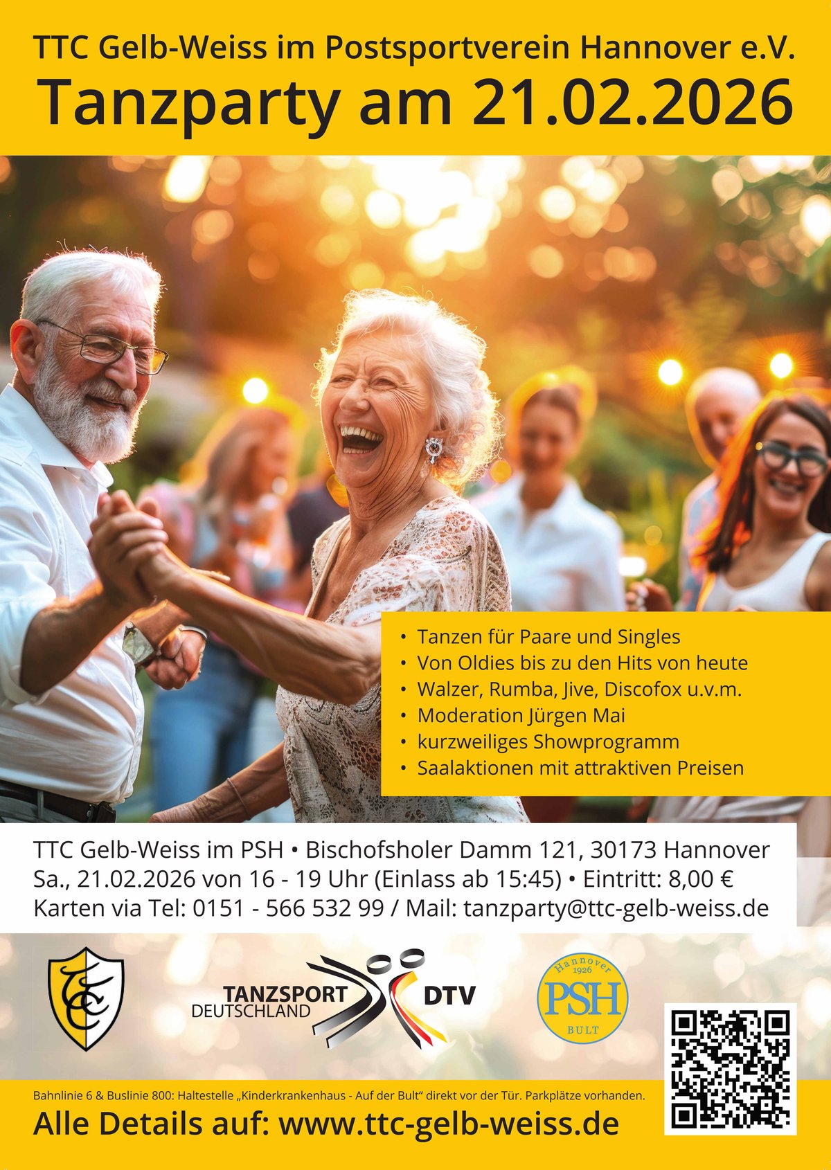 Tanzparty: Für Singles und Paare mit Jürgen Mai - am 21.02.2026