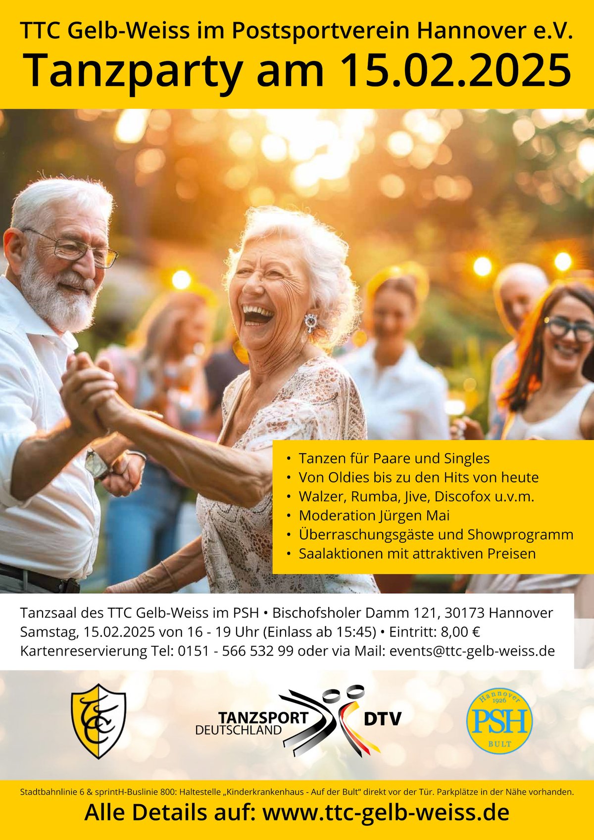 Tanzparty: Für Singles und Paare mit Jürgen Mai - AM 15.02.2025