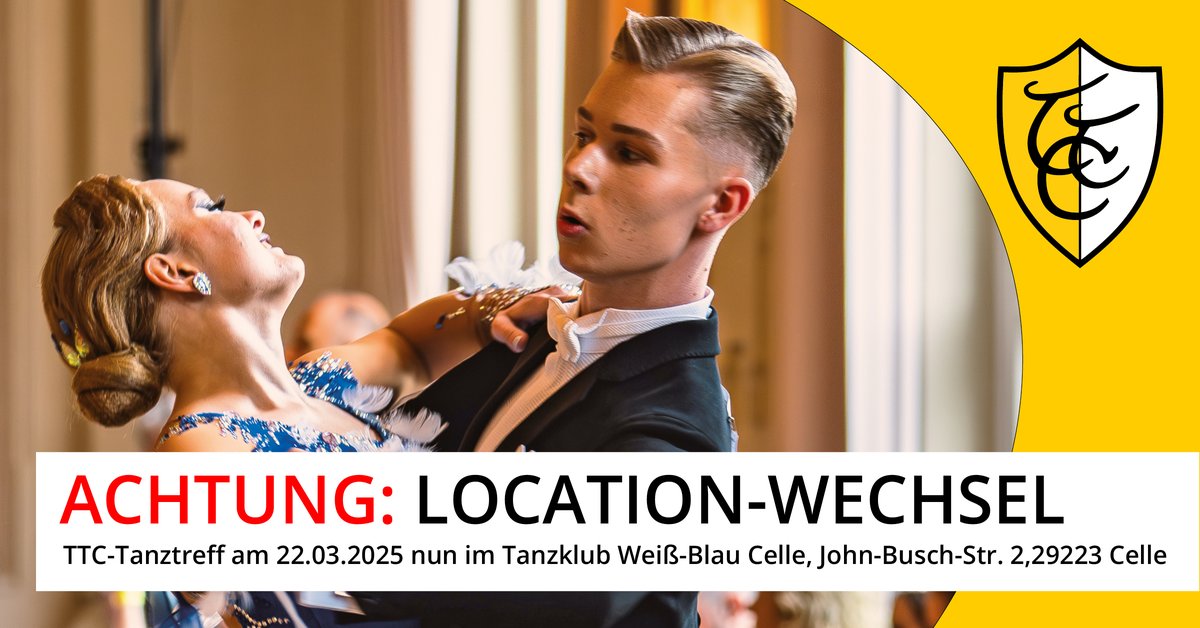 Tanzturnier: 36. TanzTreff am 22.03.2025 Turnierort & Startzeiten aktualisiert